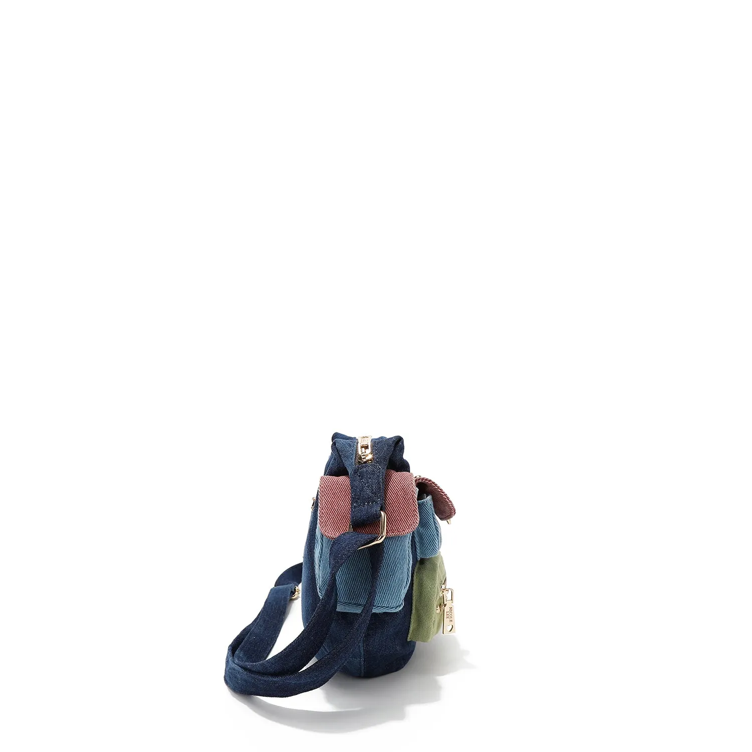 COLOR BLOCK DENIM CROSSBODY