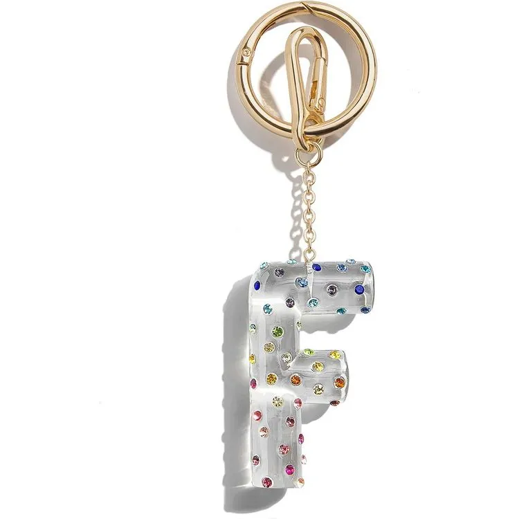 Confetti Initial Bag Charm - F