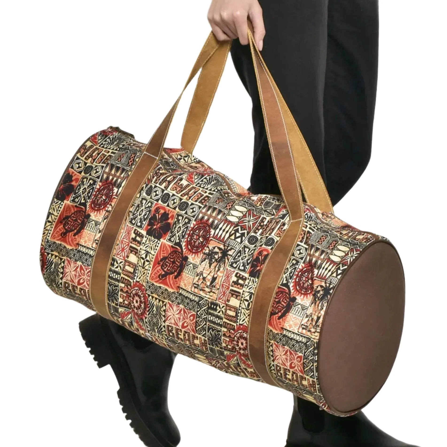 Cott N Curls "Hawaiian Icons" Zippered Duffle Bag