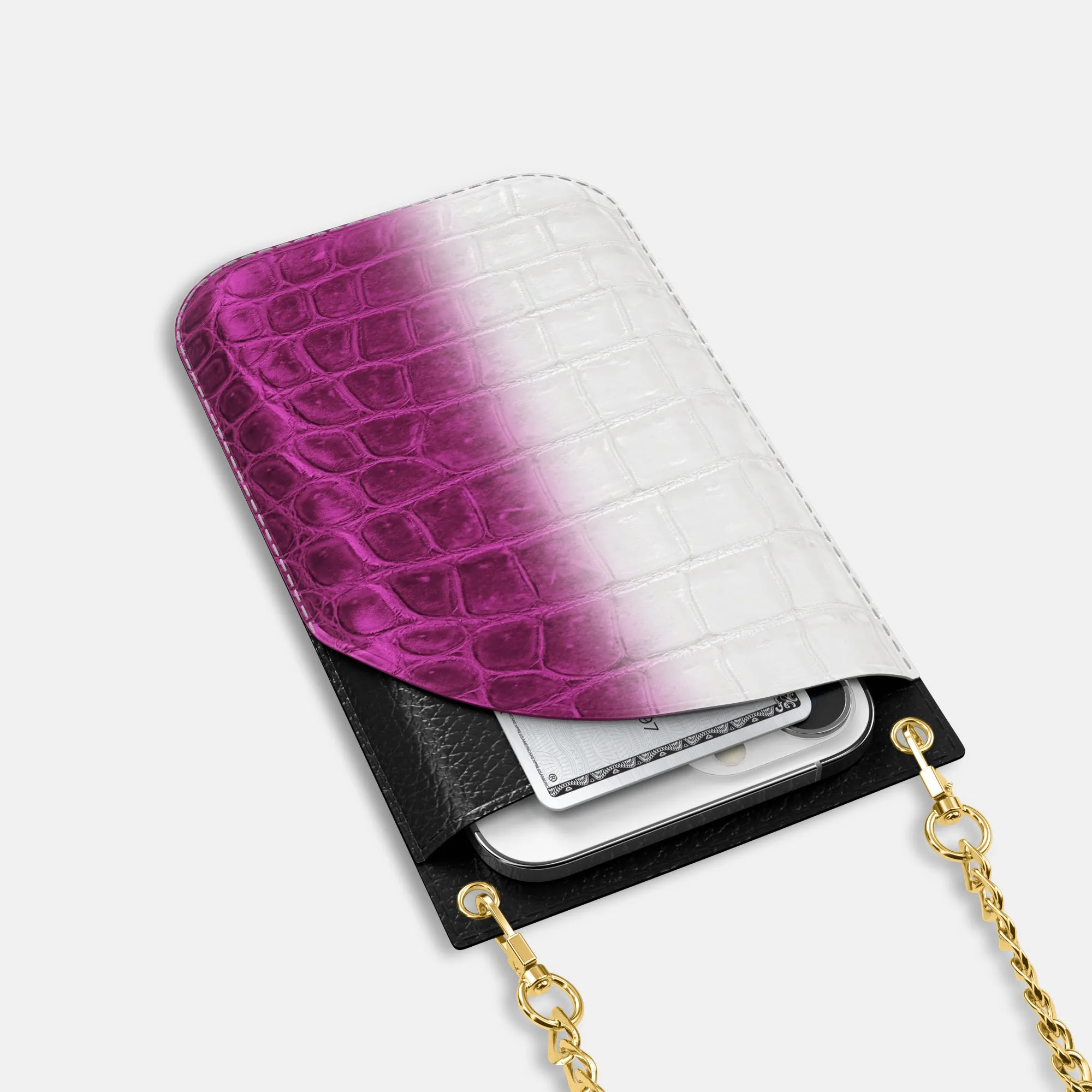 Crossbody Bag For iPhone 16 Pro In Himalayan Crocodile
