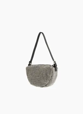 Crystal Detail Half-Moon Bag