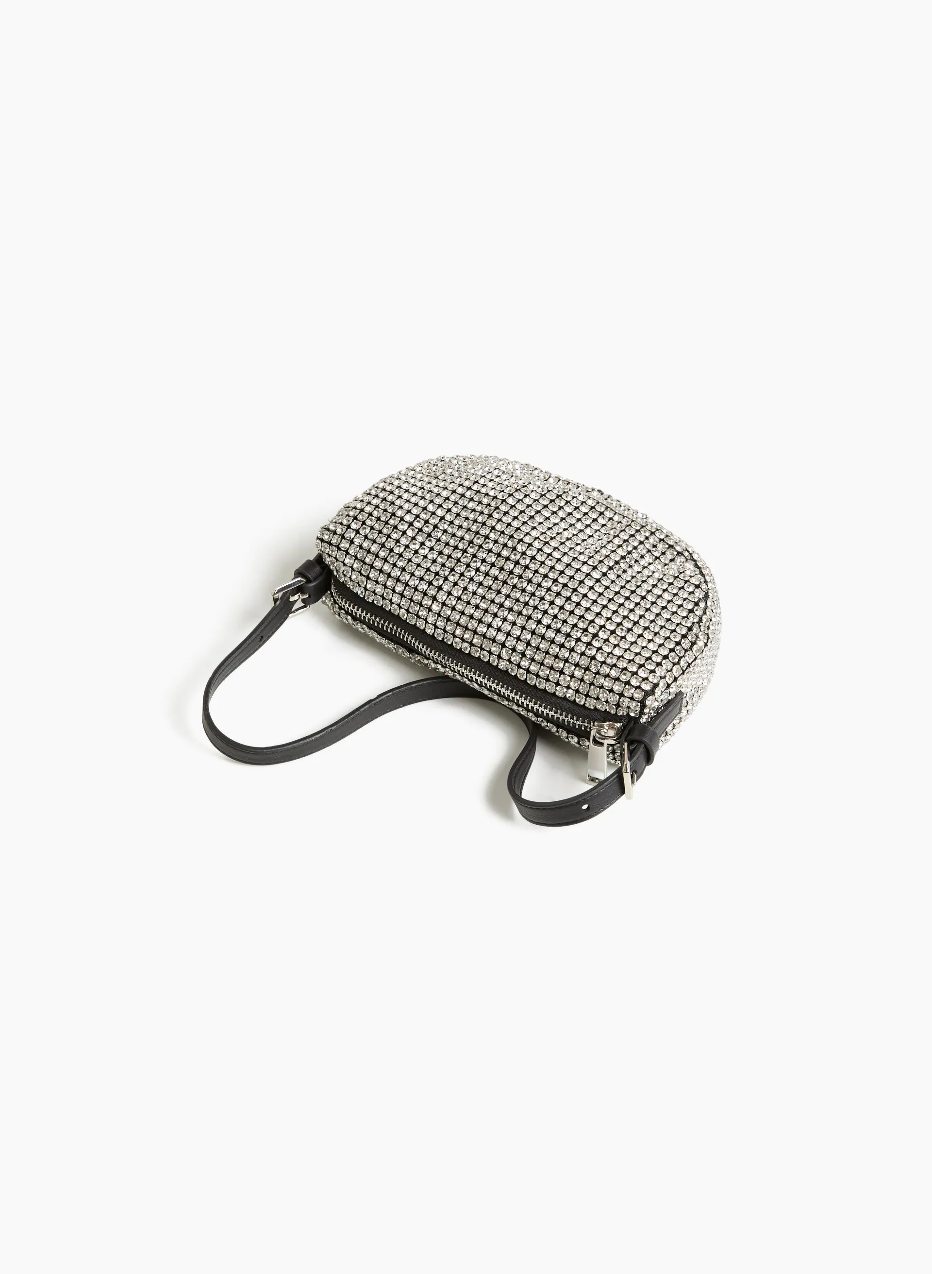 Crystal Detail Half-Moon Bag