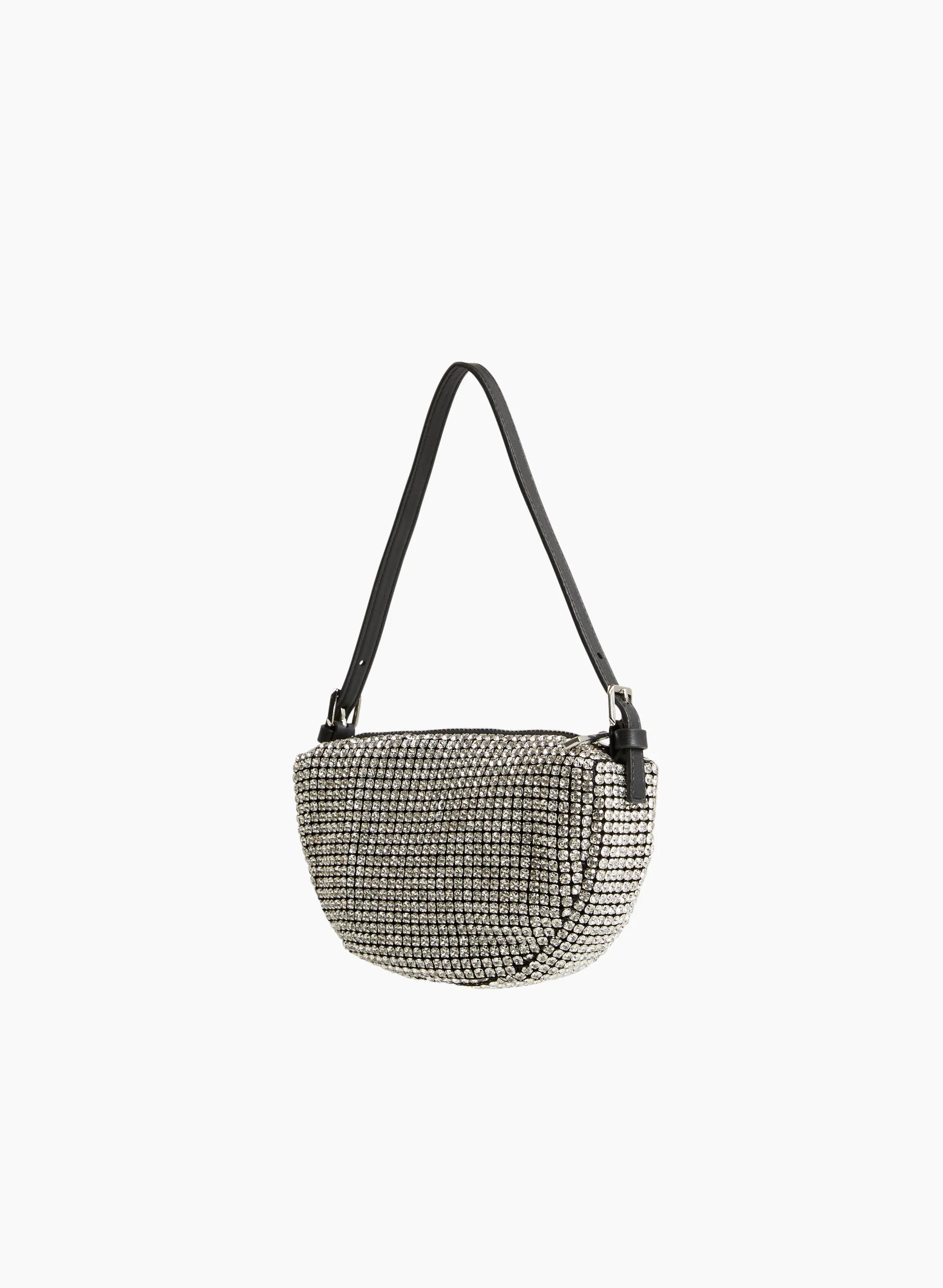 Crystal Detail Half-Moon Bag