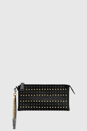 Cuff Me Up Studded Clutch Bag In Black