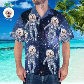 Custom Hawaiian Shirt with Face Personalised Hawaiian Shirt Galaxy Pattern Shirt