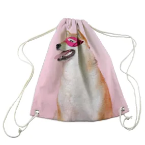 Custom Pet Photo Drawstring Bag