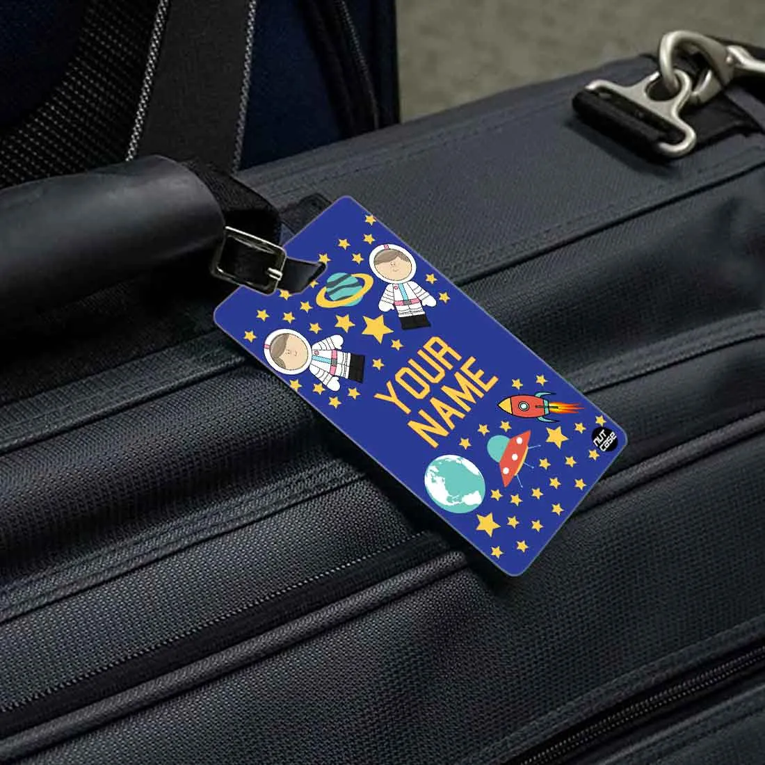 Custom Printed Luggage Tag for Identifier Name Set of 2 - Space