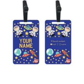 Custom Printed Luggage Tag for Identifier Name Set of 2 - Space