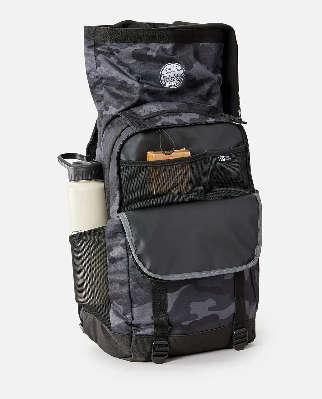 Dawn Patrol 30L Camo Backpack in Black & Grey