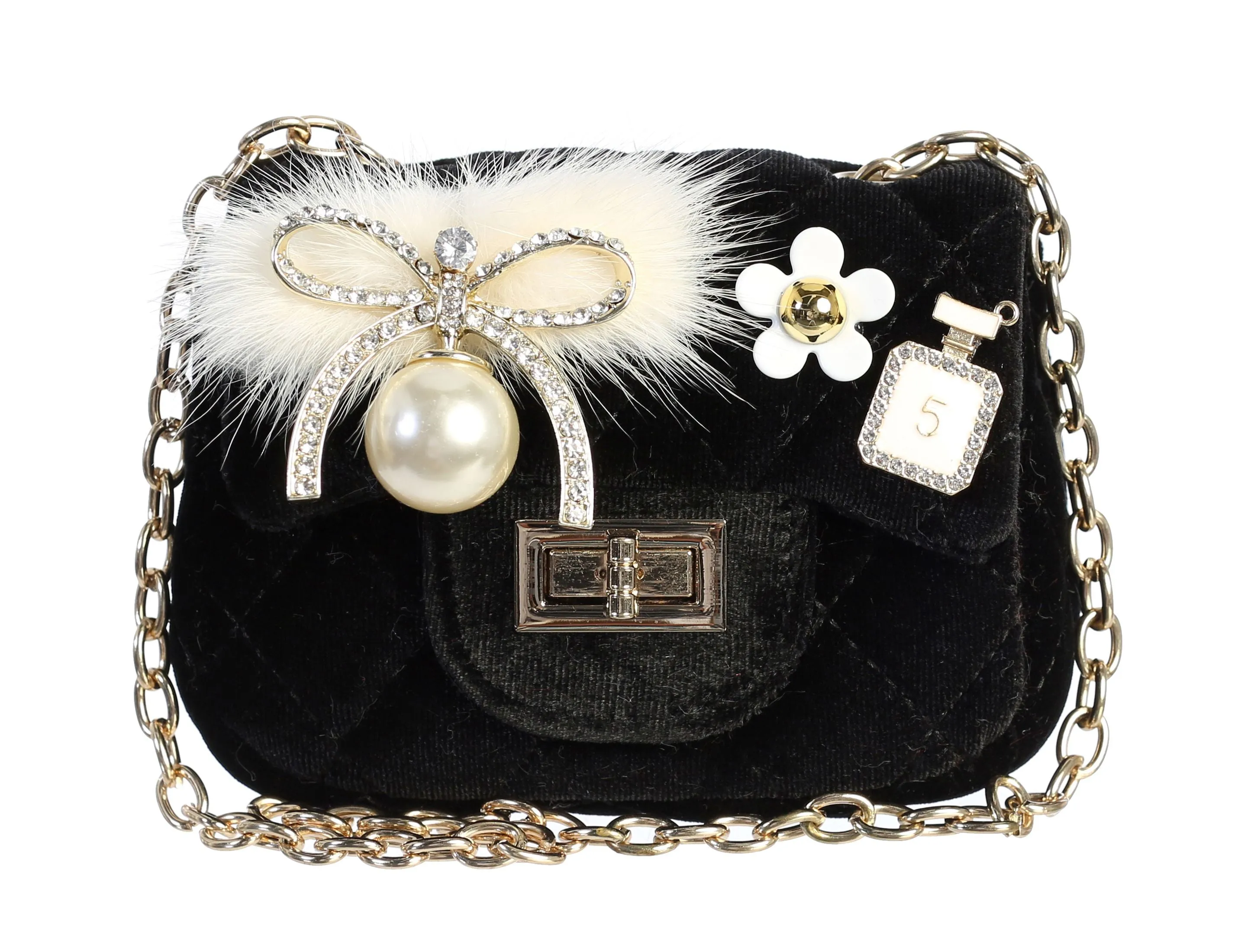 Dear Ellie Velvet Purse - Black