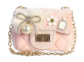 Dear Ellie Velvet Purse - Pink