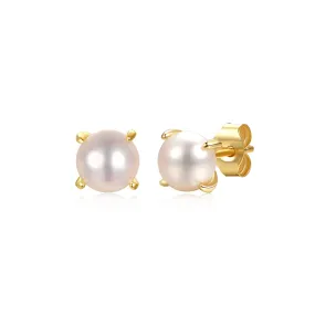 Delphine Freshwater Pearl Solitaire Stud Earrings