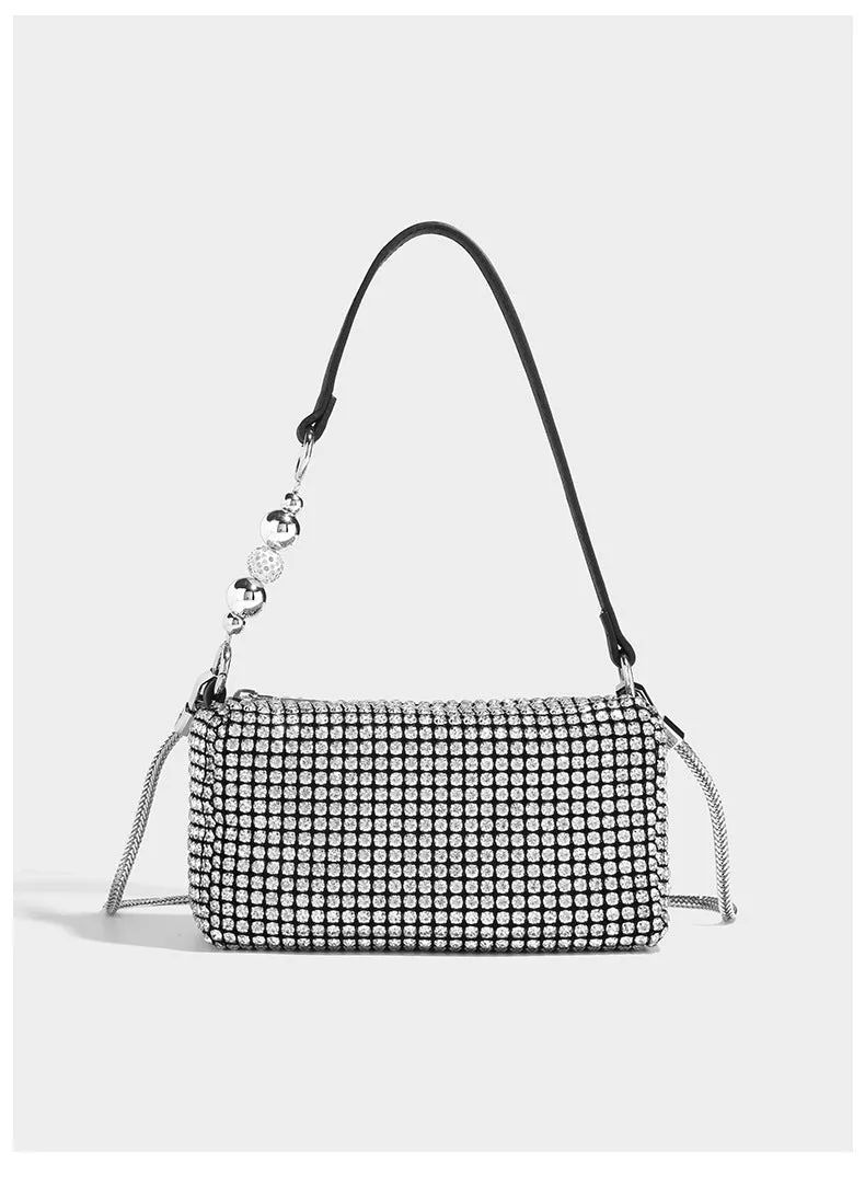 Diamond-encrusted bag new style king rhinestone bag armpit bag one-shoulder cross-body bag for women fashion full diamond handbag