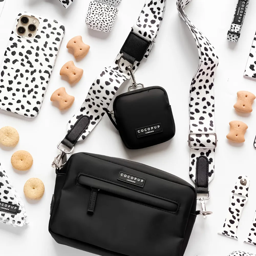 Dog Walking Black Bag Bundle - Monochrome Spots