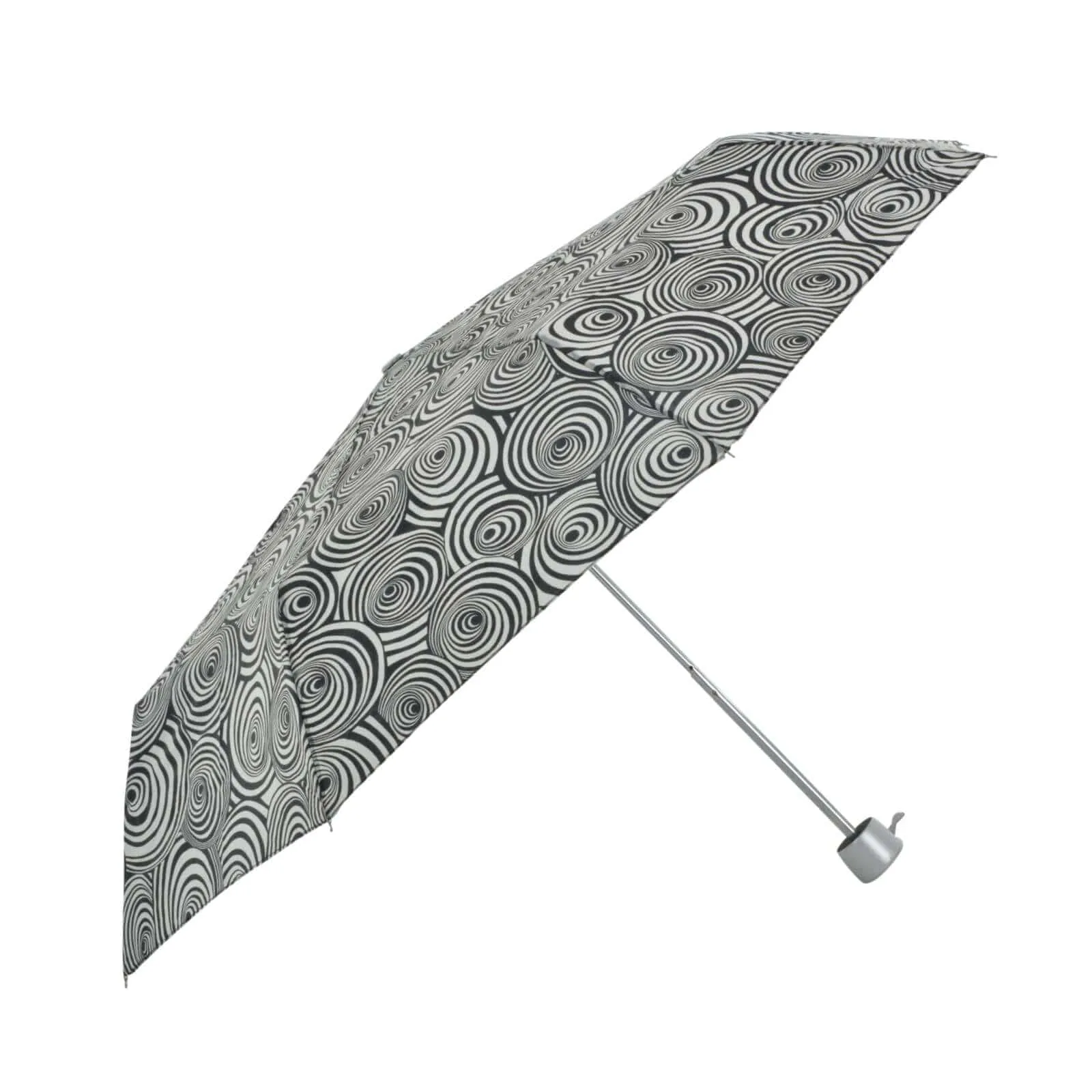 Drizzles Monochrome Supermini Umbrella Manual Brolly Silver