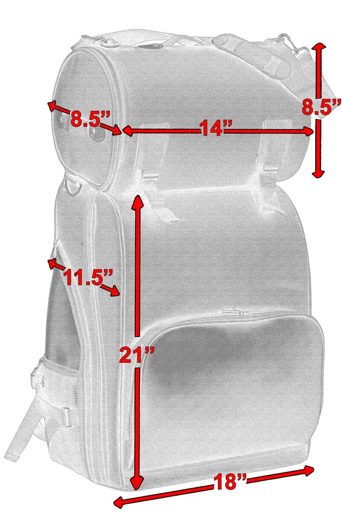 DS393 Top Loading Textile Touring Sissy Bar Luggage Bag