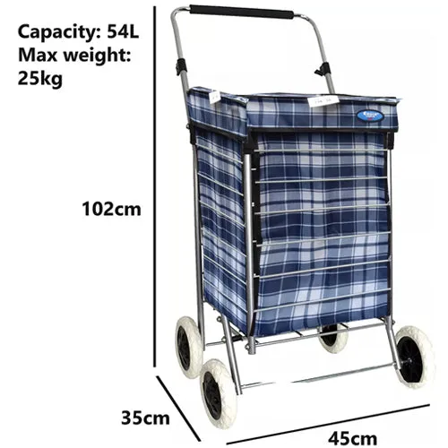 Eagle 4 Wheel Checkered Shopping Trolley Cart