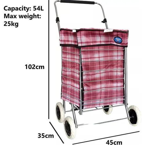 Eagle 4 Wheel Checkered Shopping Trolley Cart