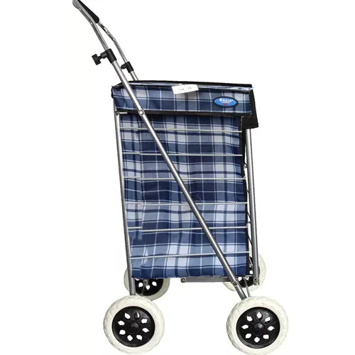 Eagle 4 Wheel Checkered Shopping Trolley Cart