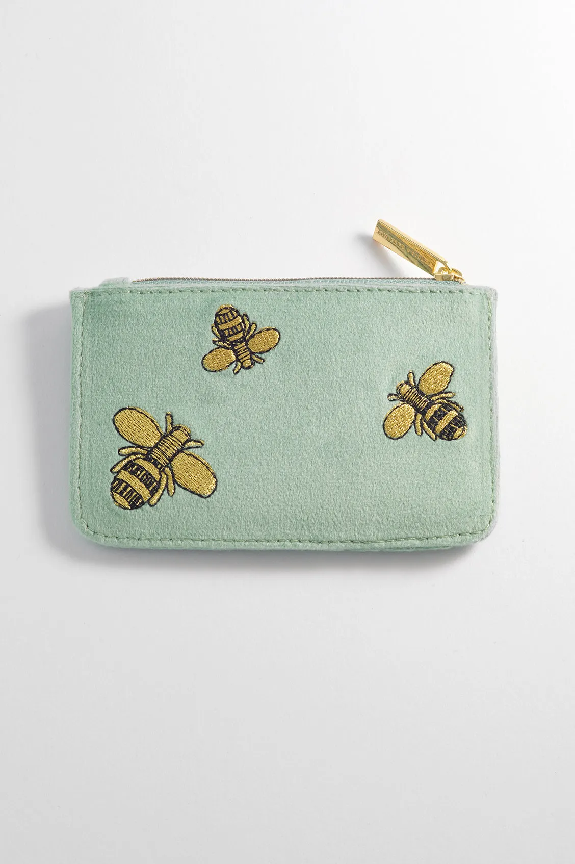 Embroidered Bees Card Purse