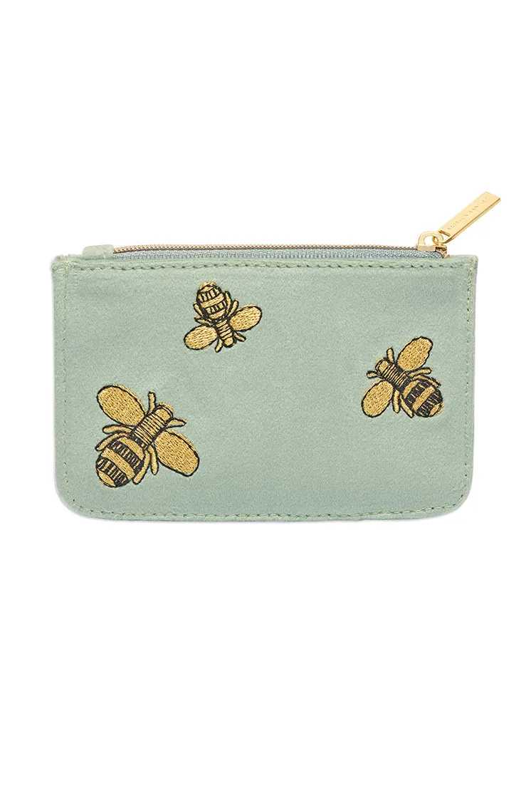 Embroidered Bees Card Purse