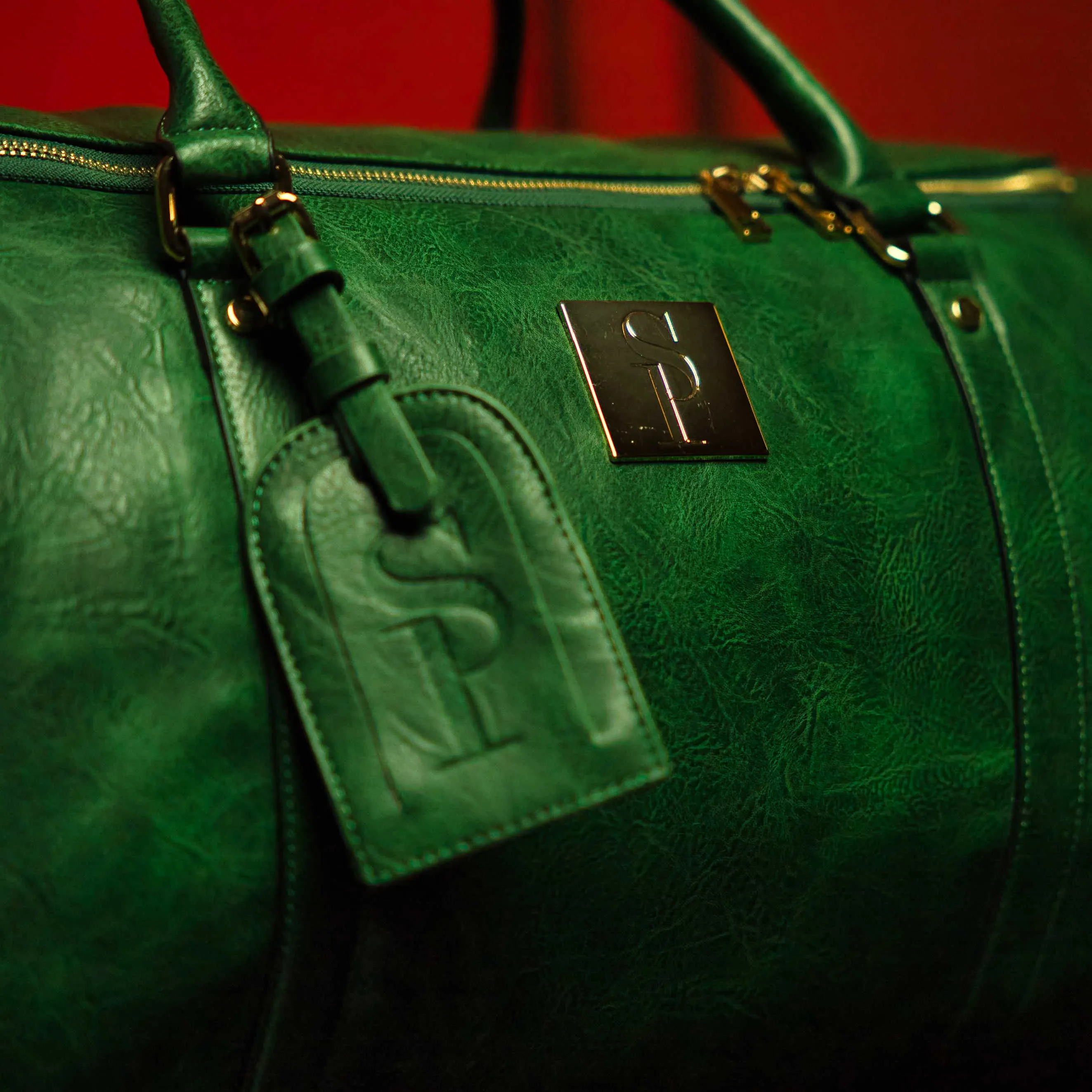 Emerald Green Luciano Leather Duffle Bag (New Weekender Design)