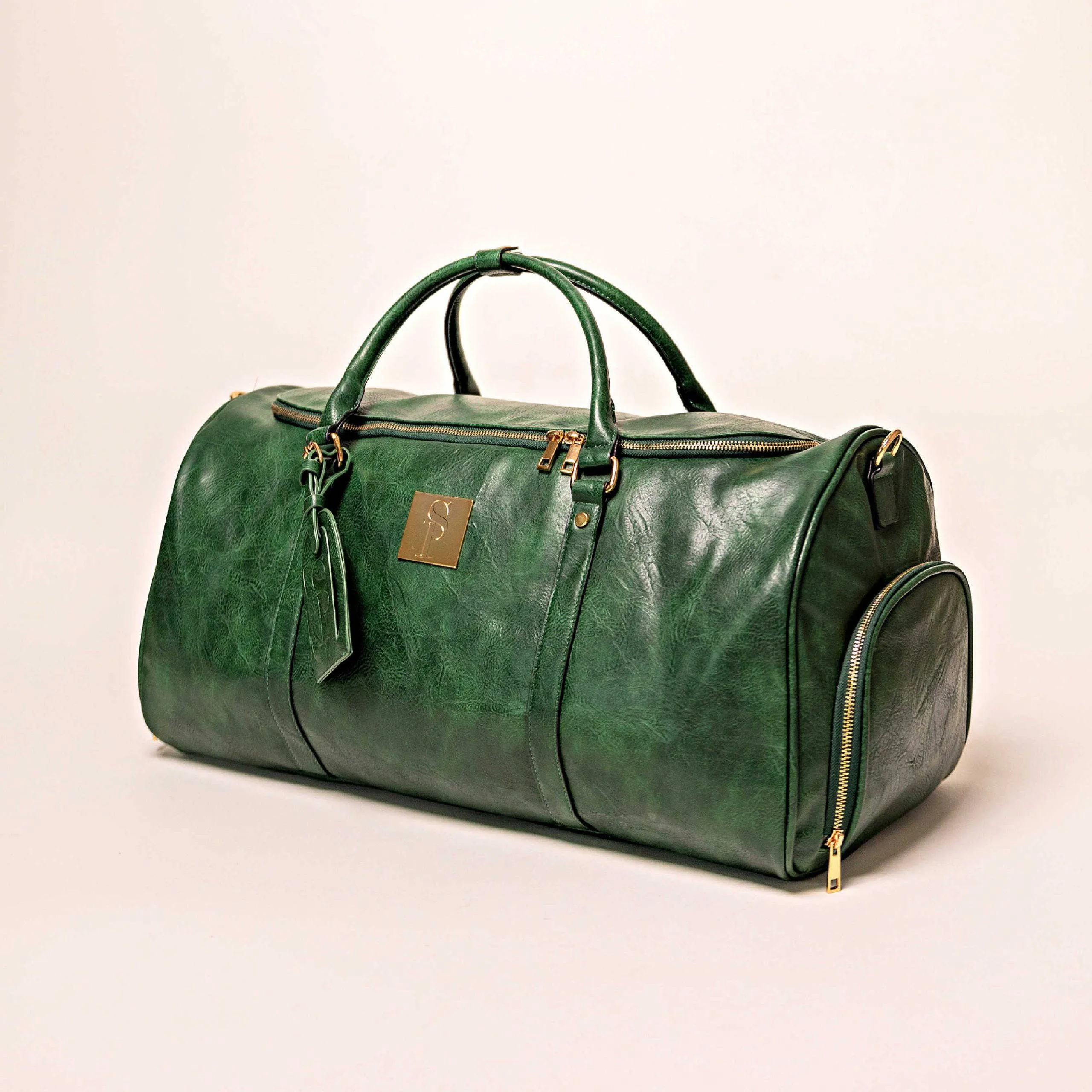 Emerald Green Luciano Leather Duffle Bag (New Weekender Design)