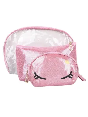 FabSeasons Crown Pink Combo of 3 Handy Toiletry, Cosmetic,Travel Pouch