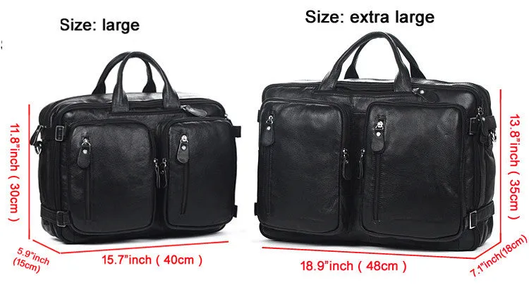 Fashion Multi-Function Full Grain Genuine Leather Travel Luggage Tote Weekend Bag