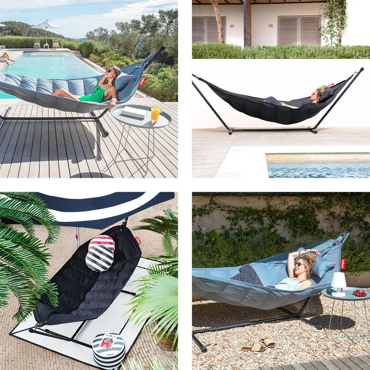 Fatboy Superb Hammock with Pillow and Black Frame (Anthracite)