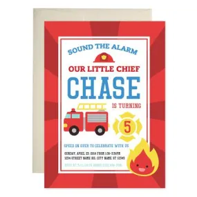 Firefighter Birthday Invitations