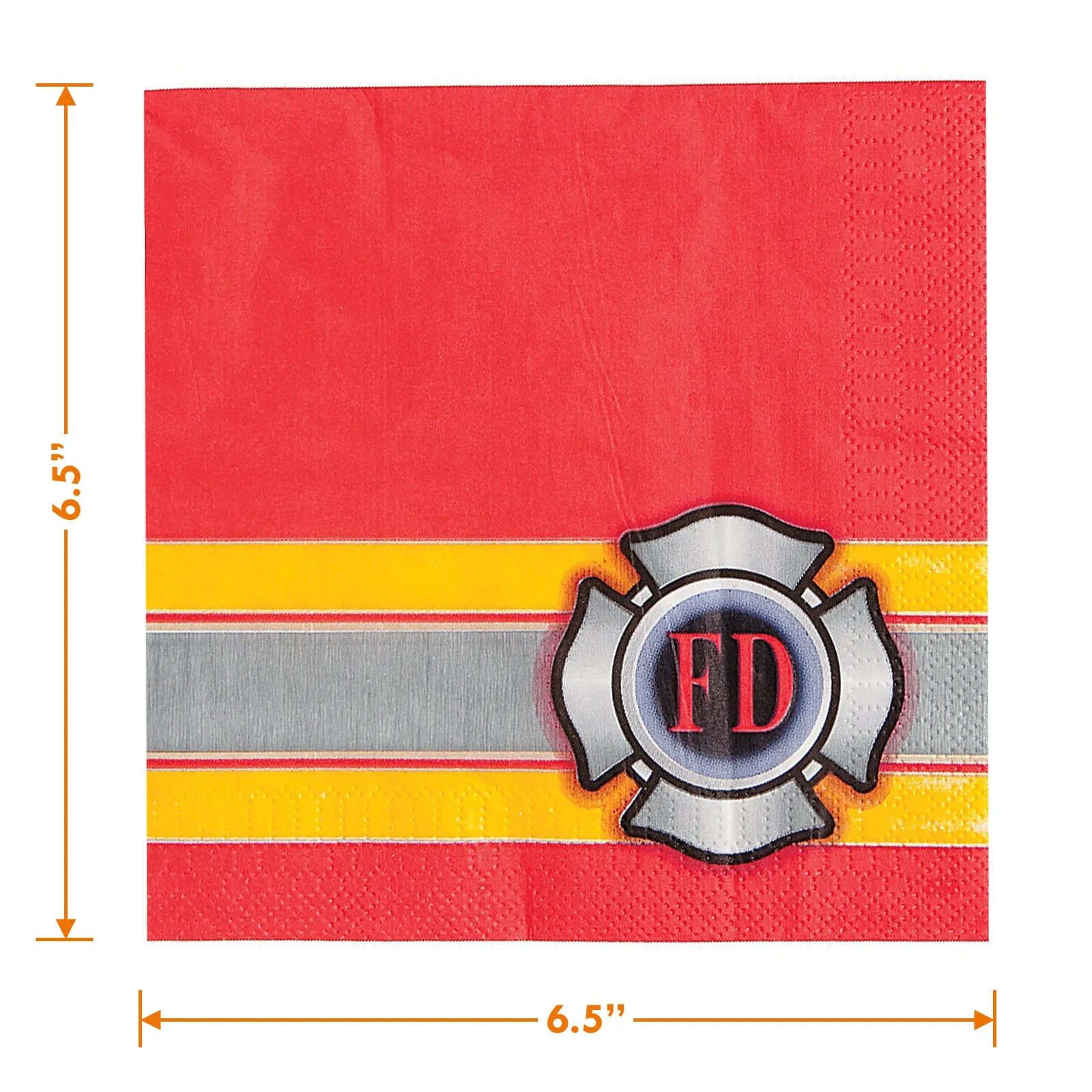 Firefighter Party Round Paper Dinner Plates and Luncheon Napkins (Serves 16)