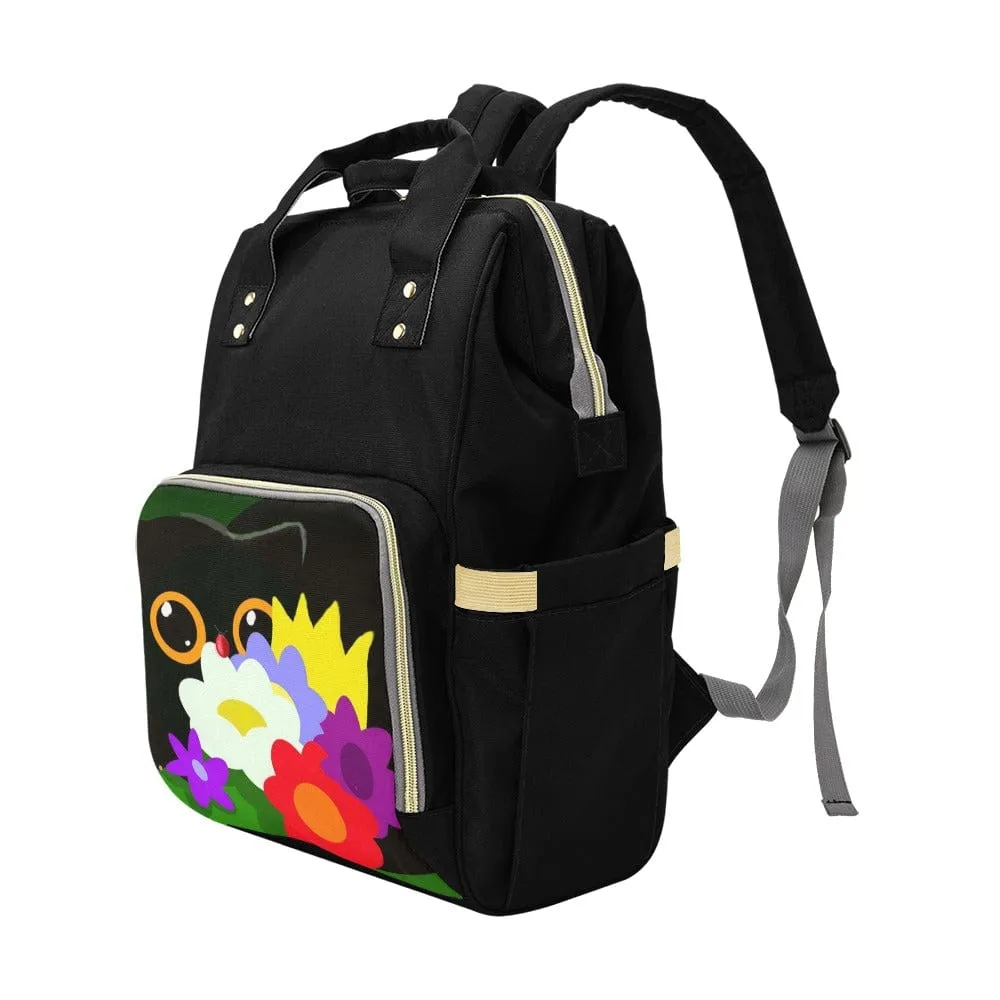 Flower Cat Multifunctional Diaper Backpack Bag