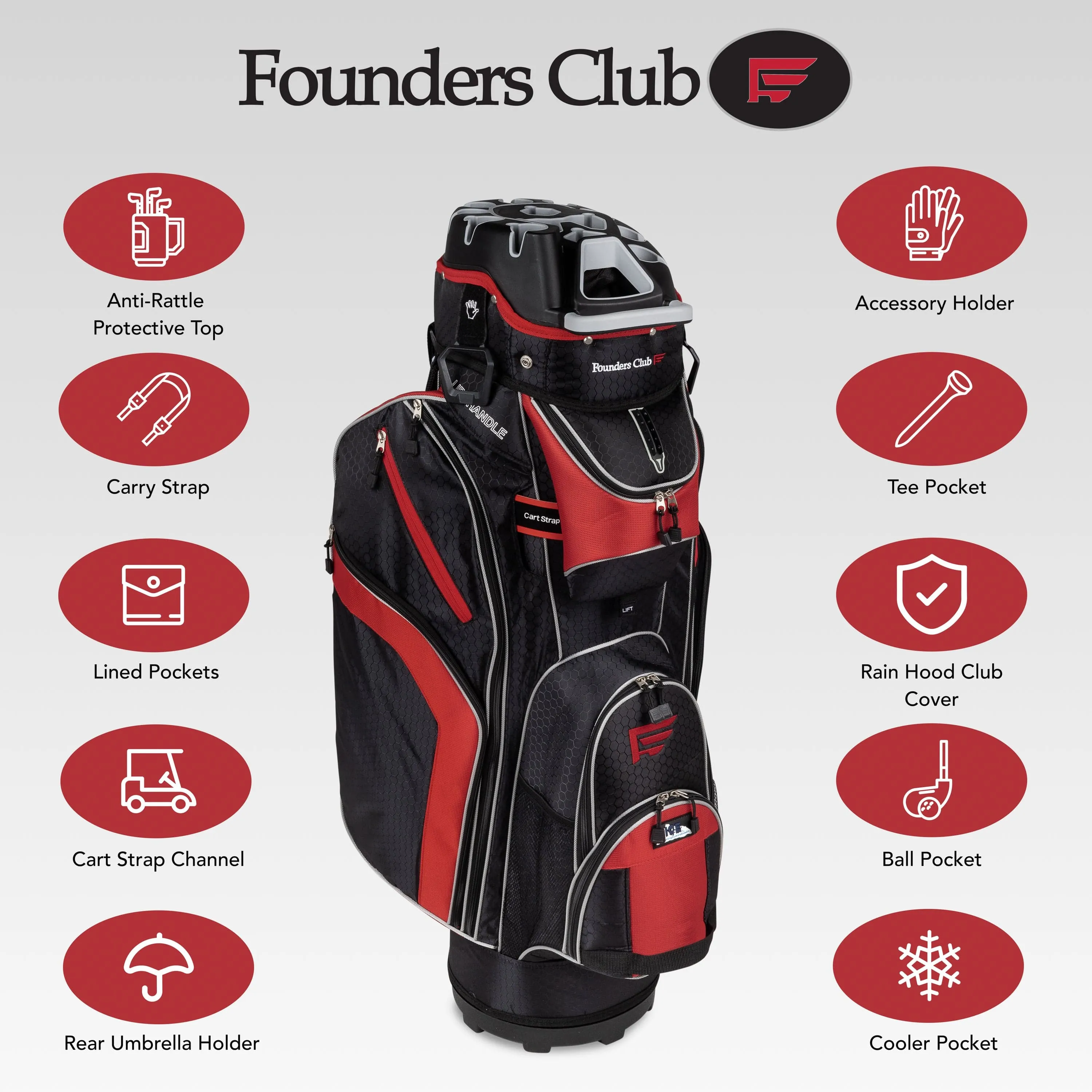 Founders Club 3rd Generation Premium Organizer 14 Way Golf Waterproof Cart Bag