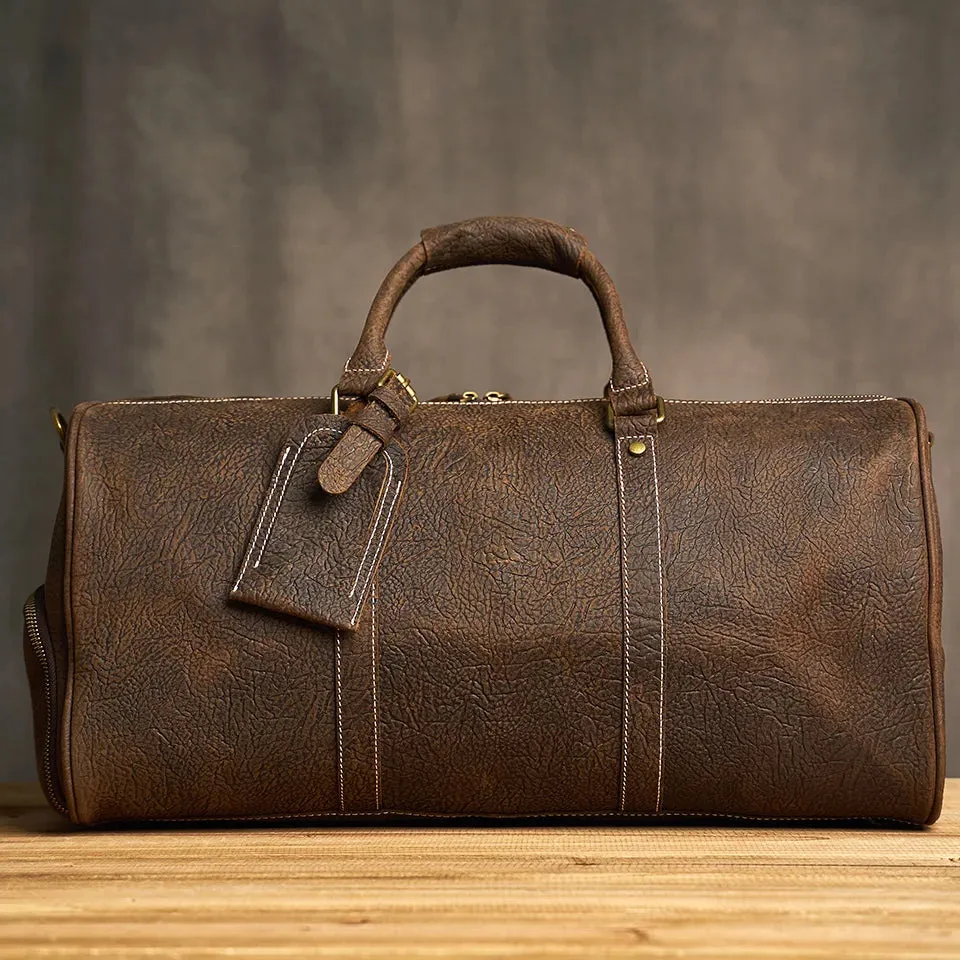 Genuine Leather Duffel Bag Travel Luggage Bag