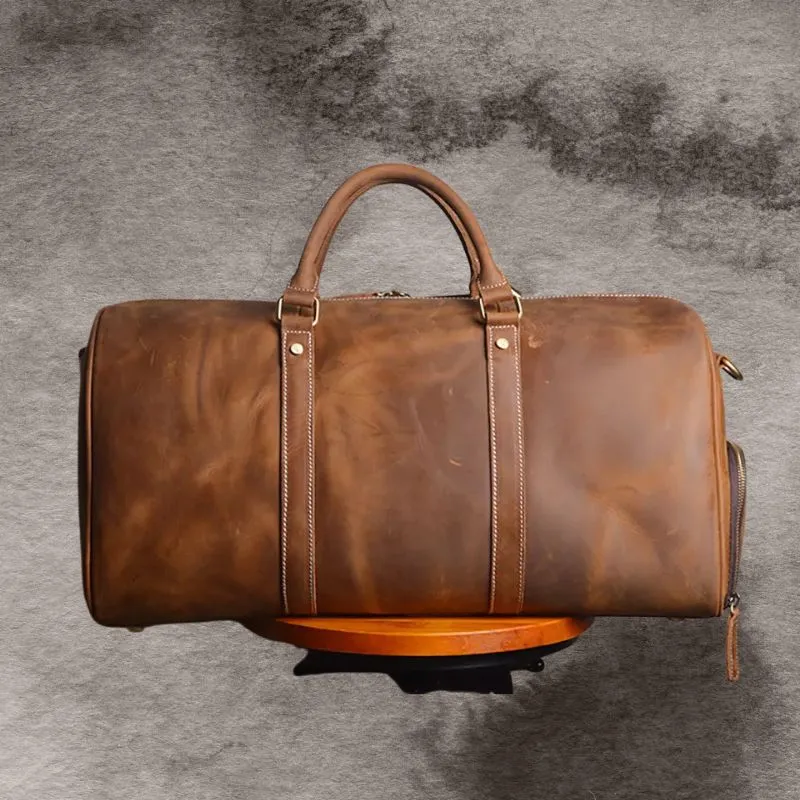 Genuine Leather Duffel Bag Travel Luggage Bag