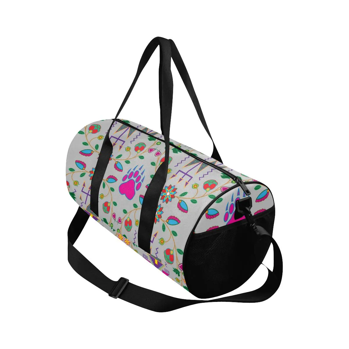 Geometric Floral Fall - Gray Duffle Bag