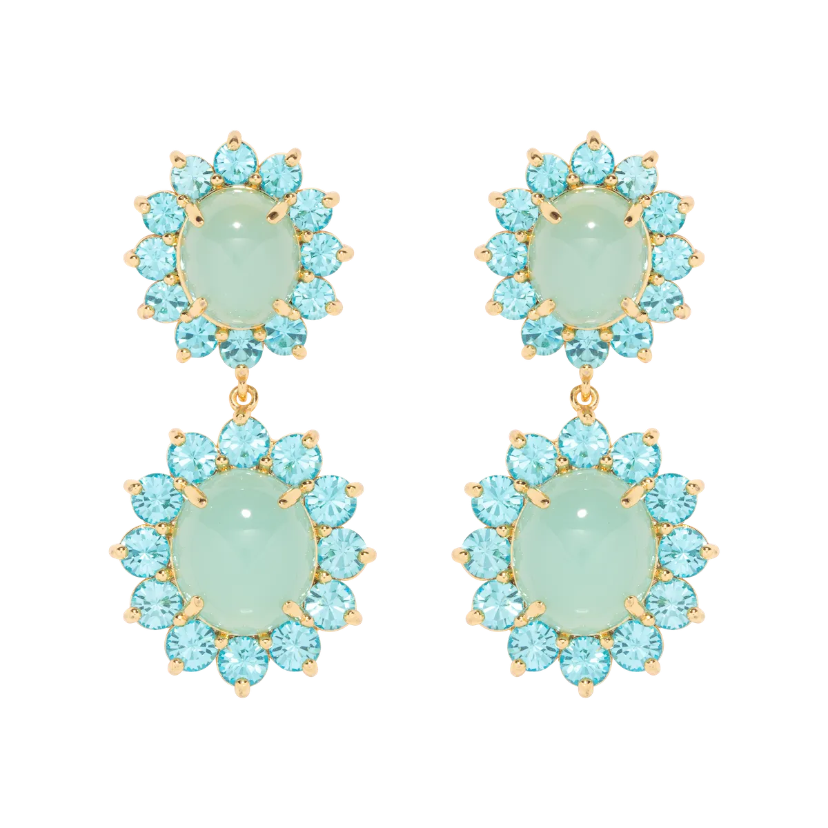 Georgie Drop Earrings in Aqua