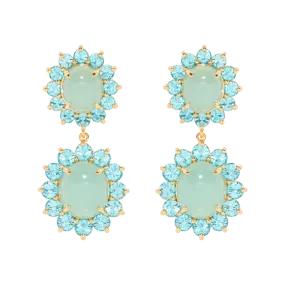 Georgie Drop Earrings in Aqua