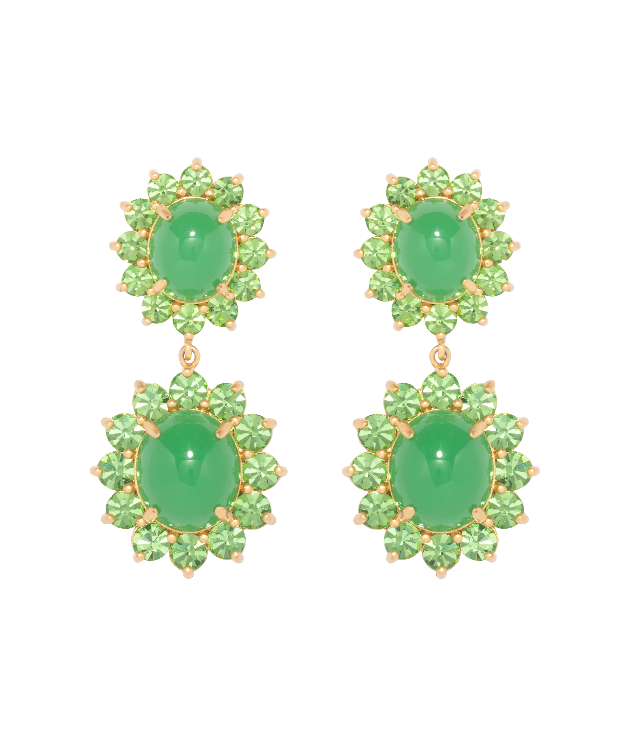 Georgie Drop Earrings in Green