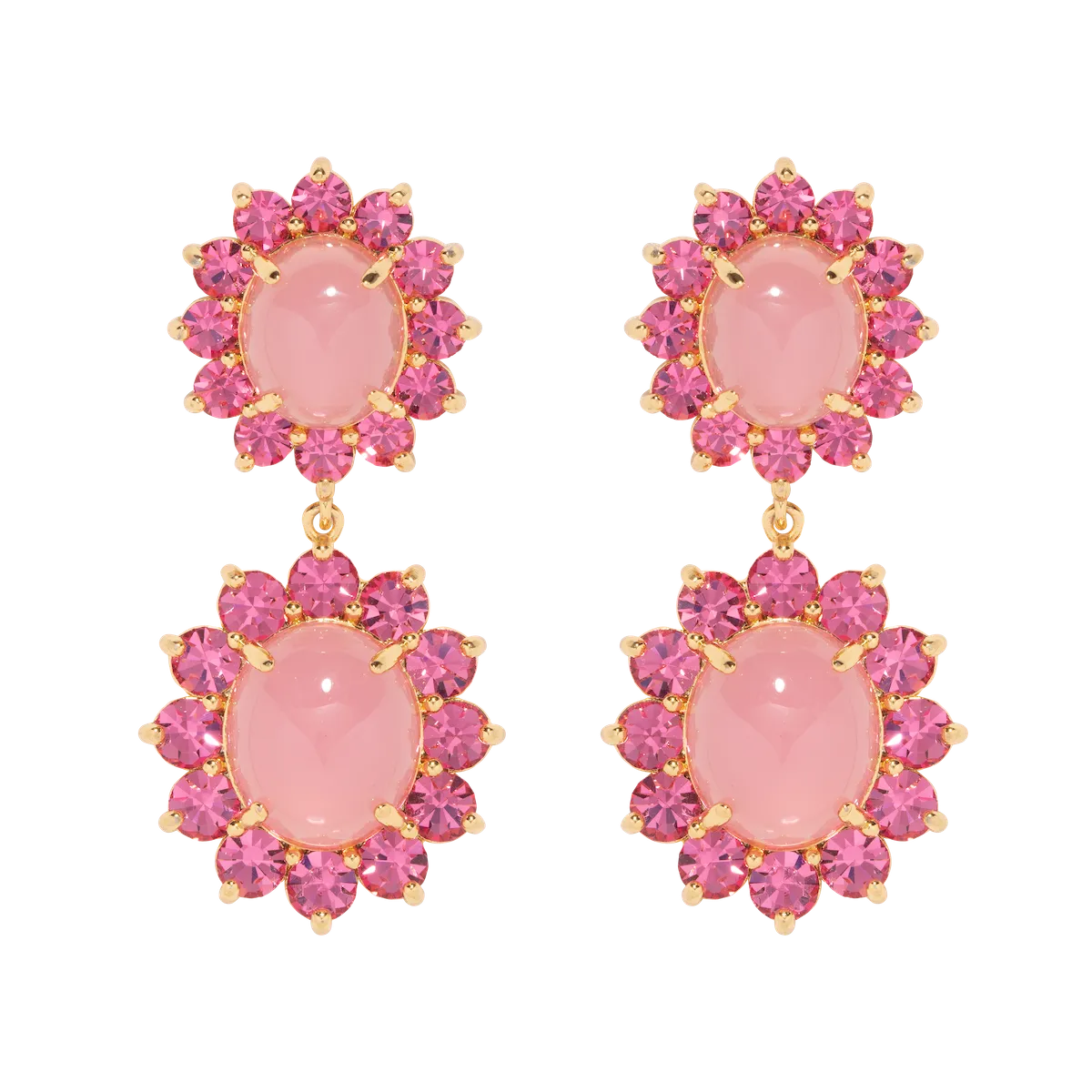 Georgie Drop Earrings in Pink