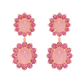 Georgie Drop Earrings in Pink