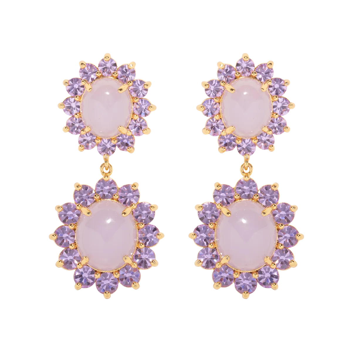 Georgie Drop Earrings in Violet