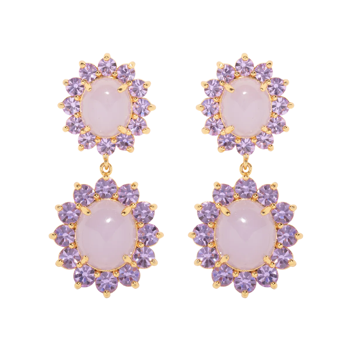 Georgie Drop Earrings in Violet