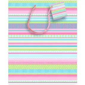 Gift Bag Pastel Stripes, Large