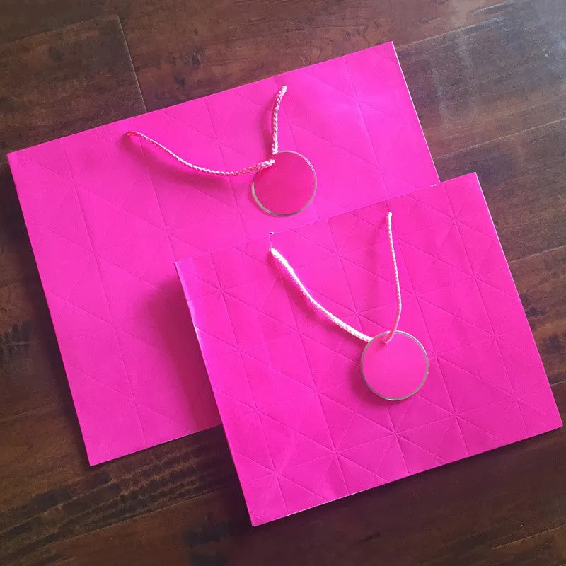 Gift Bags - Geometric Fuchsia <br/>(Set of 2)