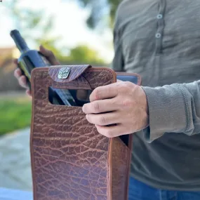 Glazed Bison Tobacco Wine Bottle Bag