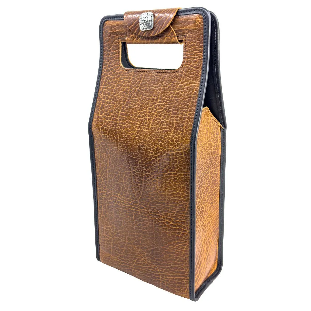 Glazed Bison Tobacco Wine Bottle Bag