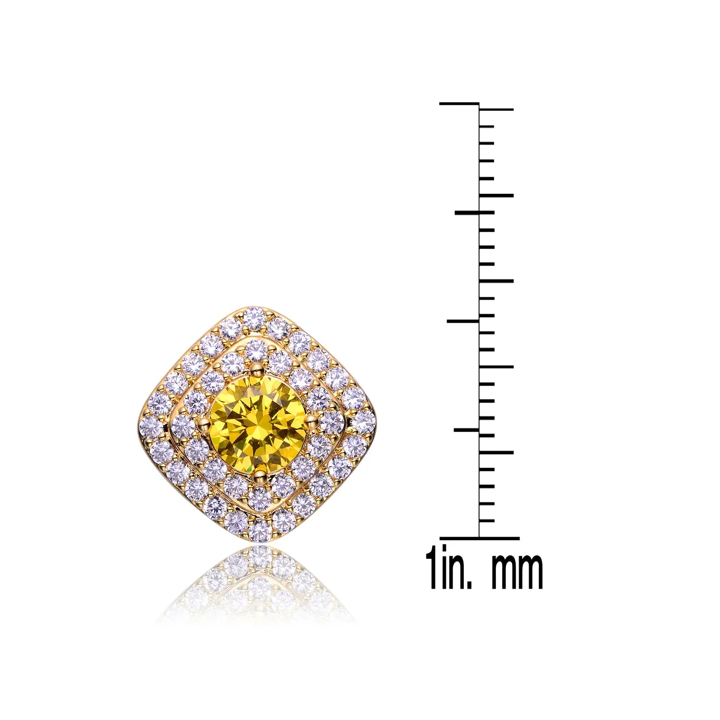 Gold Plated Clear Cubic Zirconia Pave Stud Limited Time Special Earrings