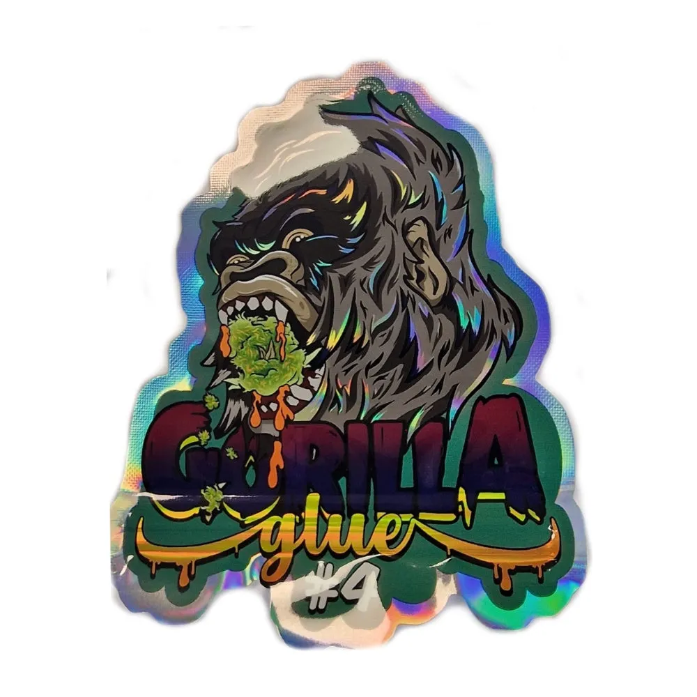 Gorilla #4 - Custom Shape Mylar Bags - 10cm x 12.5cm - Pack of 25